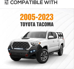 16.7" High Full-Size Truck Bed Racks with 2 LED Lights for 2005-2023 Toyota Tacoma with Bed Rails | Yzona