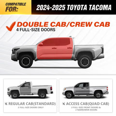 Three Raised Steps Running Boards for 2024 2025 Toyota Tacoma Double Cab & Crew Cab