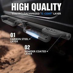 Three Raised Steps Running Boards for 2024 2025 Toyota Tacoma Double Cab & Crew Cab