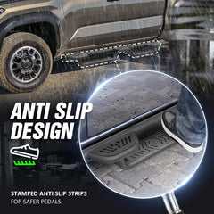 Three Raised Steps Running Boards for 2024 2025 Toyota Tacoma Double Cab & Crew Cab