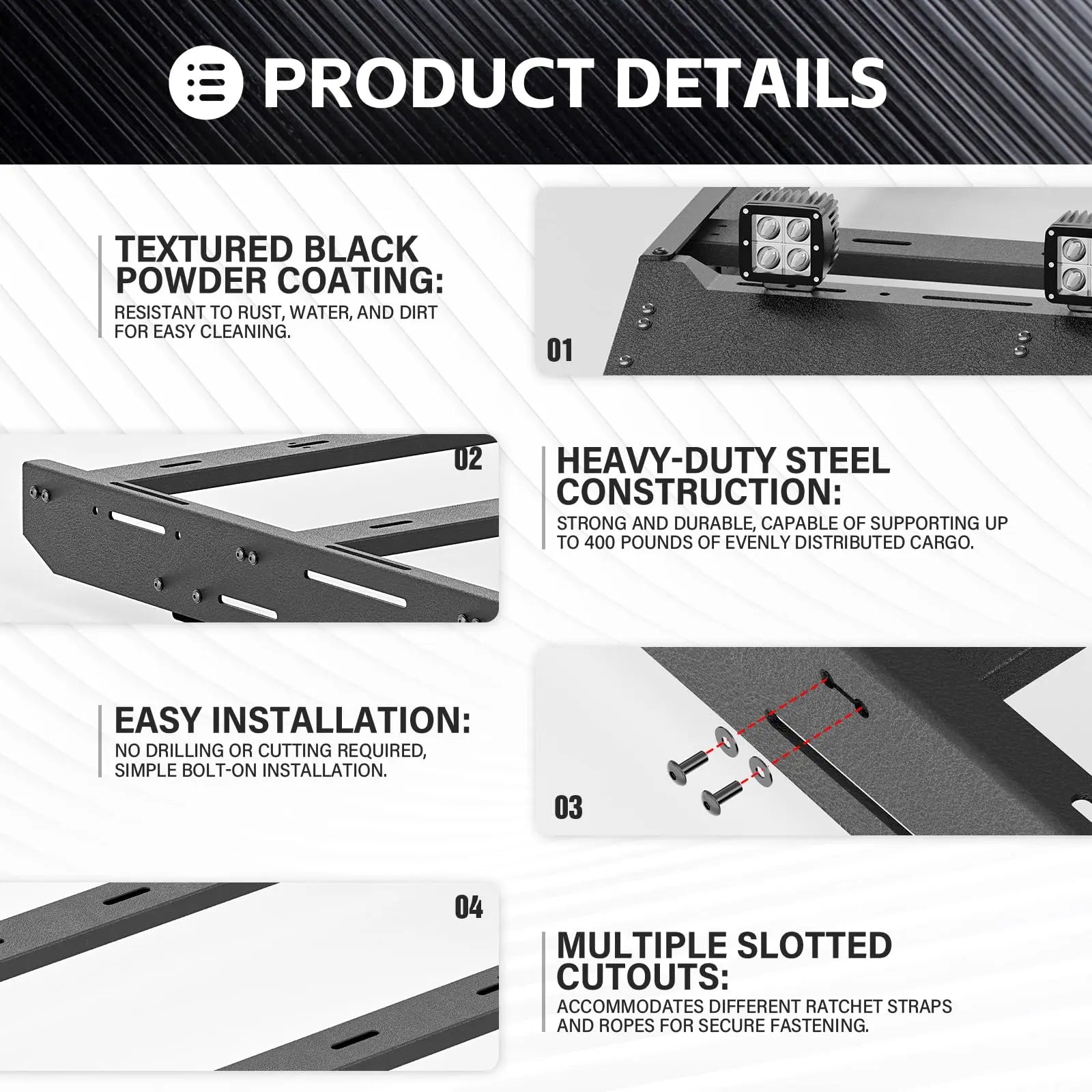 Loltruck Roof Rack Cargo Basket for 2024-2025 Tacoma