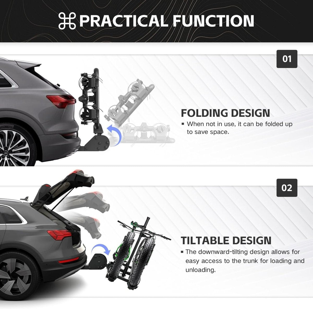 2pcs Bicycle Racks for Cars With Ramp | Loltruck