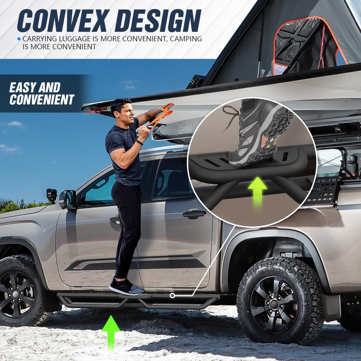 Yzona Lifted Truck Side Steps Compatible for 2009-2018 Dodge Ram 1500 Crew Cab