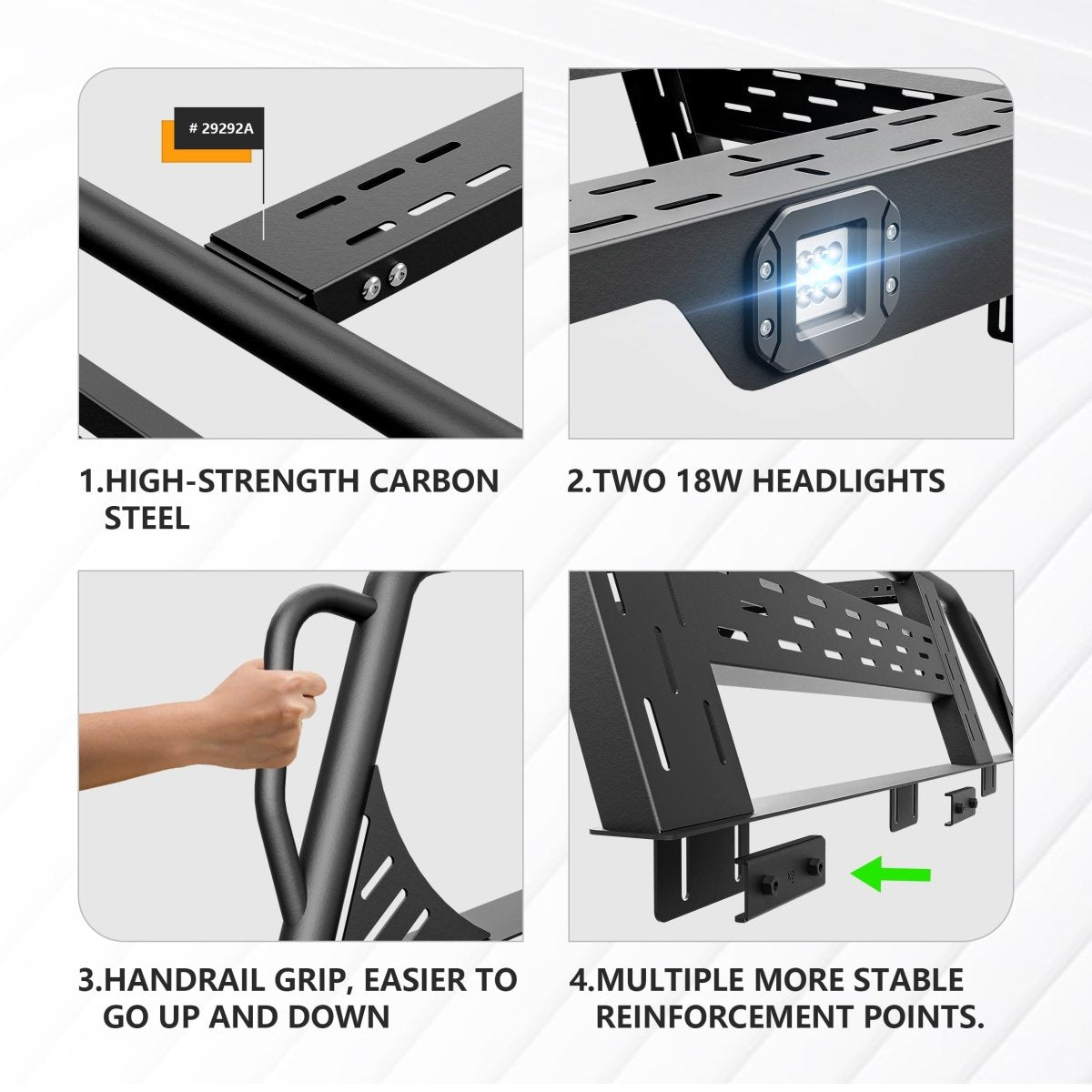 Pickup Truck Bed Rack System for Tent Compatible with 1992-2025 Ford F150 | Yzona