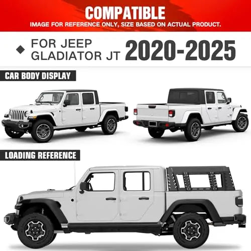 Pickup Truck Bed Rack Cab Full Height for Jeep Gladiator JT 2020-2025