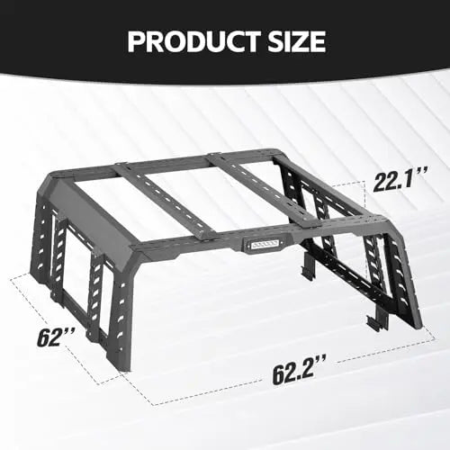 Pickup Truck Bed Rack Cab Full Height for Jeep Gladiator JT 2020-2025