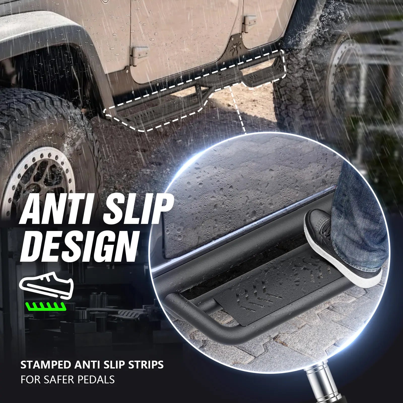 Running Boards for 2018-2025 Jeep Wrangler JL JLU