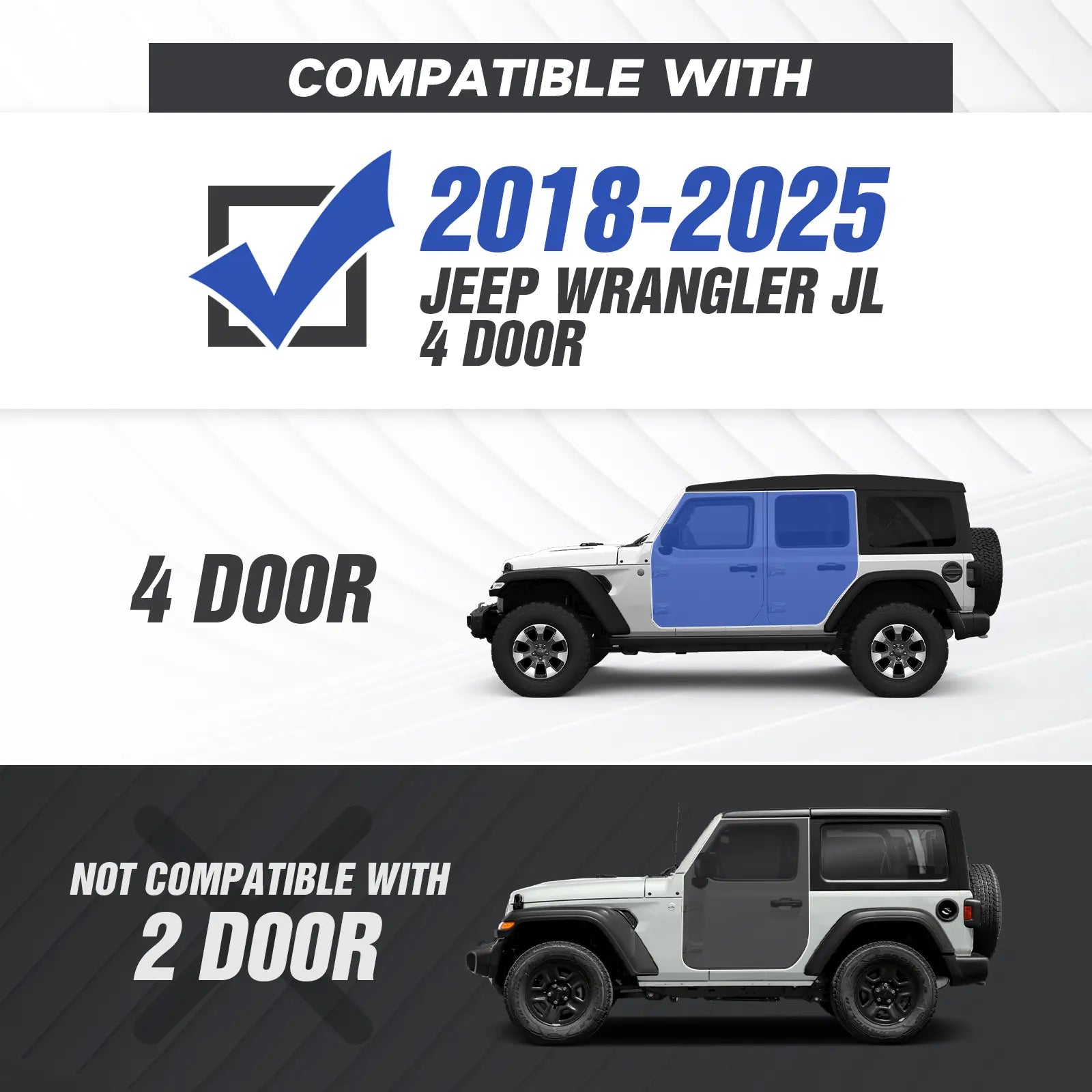 Running Boards for 2018-2025 Jeep Wrangler JL JLU