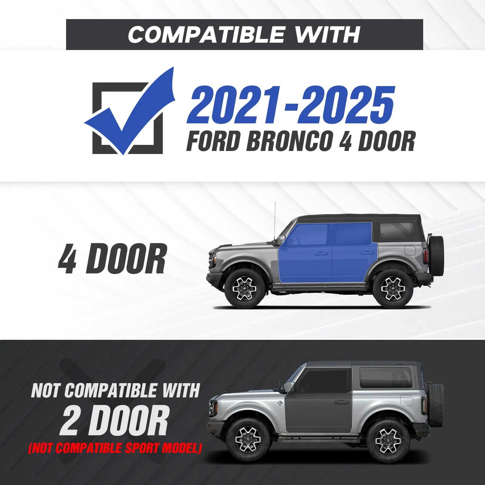 Running Boards for 2021-2025 Ford Bronco 4 Doors | Yzona